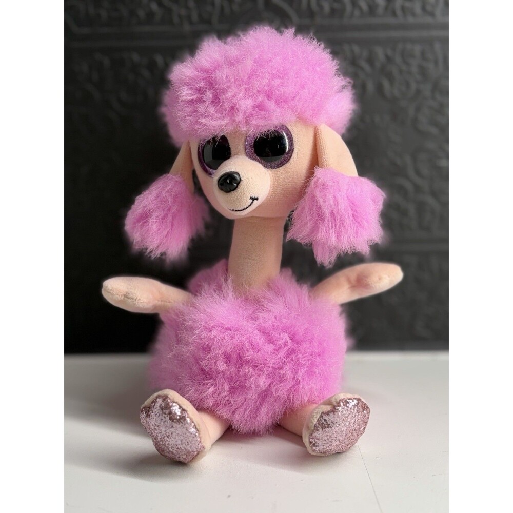 Beanie Boos Camilla the Pink Poodle 6" Plush Stuffed Animal Glitter Eyes